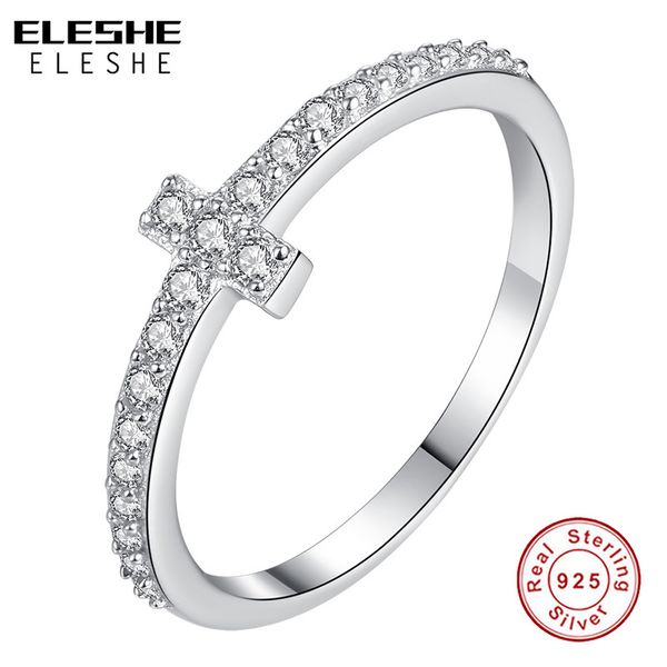 ELESHE Vintage 925 Sterling Silver Faith Cross Rings Crystal Jewelry Engagement Silver Rings For Women Girl Party Jewelry Bijoux
ELESHE Vintage 925 Sterling Silver Faith Cross Rings Crystal Jewelry Engagement Silver Rings For Women Girl Party Jewelry Bijoux