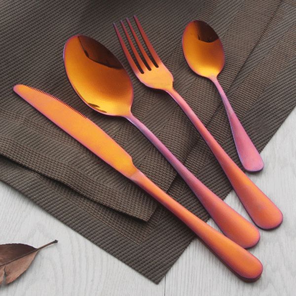 stainless steel black gold cutlery spoon 4pcs/set western tableware steak knife fork set colorful dinner set travel dinnerware vt1530 t03
stainless steel black gold cutlery spoon 4pcs/set western tableware steak knife fork set colorful dinner set travel dinnerware vt1530 t03