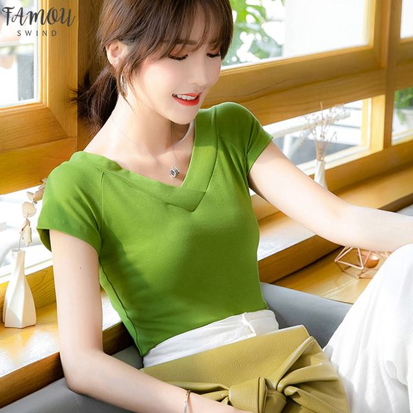 2020 summer t shirt women v neck 5 women candy color cotton basic plain simple t shirt for women short, White
2020 summer t shirt women v neck 5 women candy color cotton basic plain simple t shirt for women short, White