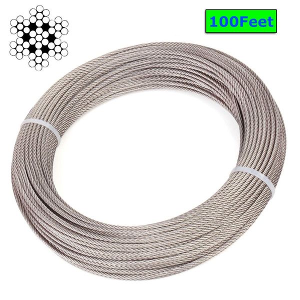 1/8 inch 7x7 t316 marine grade stainless steel aircraft wire rope for deck cable railing kit 100 164feet
1/8 inch 7x7 t316 marine grade stainless steel aircraft wire rope for deck cable railing kit 100 164feet