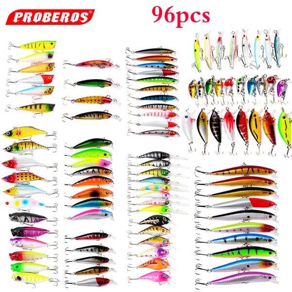 96pcs mixed minnow fishing lure set fishing kit with hooks artificial bait tackle bass carp lures set fish lure sale
96pcs mixed minnow fishing lure set fishing kit with hooks artificial bait tackle bass carp lures set fish lure sale