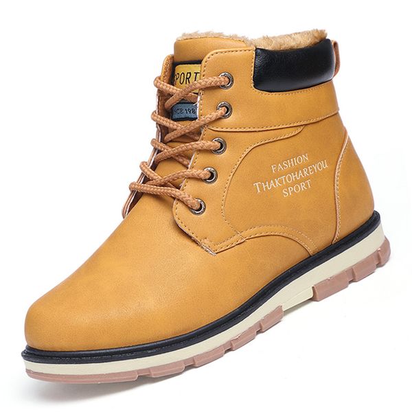 super warm men's winter pu leather ankle boots men autumn waterproof snow boots leisure autumn mens shoes, Black 
super warm men's winter pu leather ankle boots men autumn waterproof snow boots leisure autumn mens shoes, Black