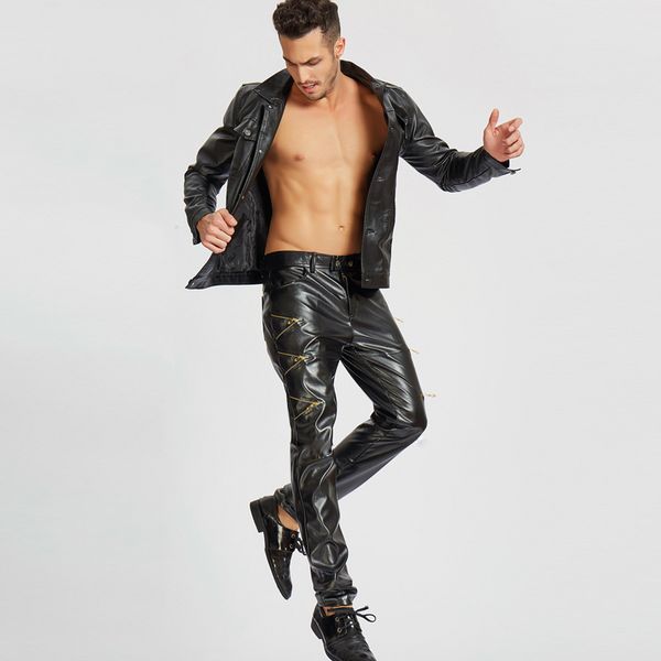 autumn and winter new men's leather pants nightclub dance hairdressing slim pu hip hop men pants streetwear ropa de hombre 2018, Black
autumn and winter new men's leather pants nightclub dance hairdressing slim pu hip hop men pants streetwear ropa de hombre 2018, Black
