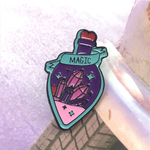 purple potion bottle metal enamel brooch geometry shiny gems magic bottle badge pin creative trendy costume jewelry gift, Gray
purple potion bottle metal enamel brooch geometry shiny gems magic bottle badge pin creative trendy costume jewelry gift, Gray