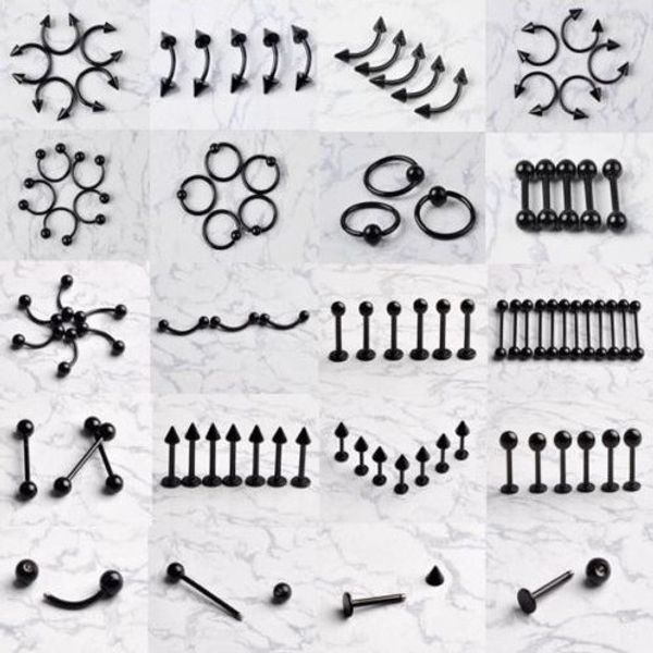 10 pcs/lot black stainless steel yebrow nose ring tragus earrings helix cartilage lip labret stud nipple piercings body jewelry, Slivery;golden
10 pcs/lot black stainless steel yebrow nose ring tragus earrings helix cartilage lip labret stud nipple piercings body jewelry, Slivery;golden