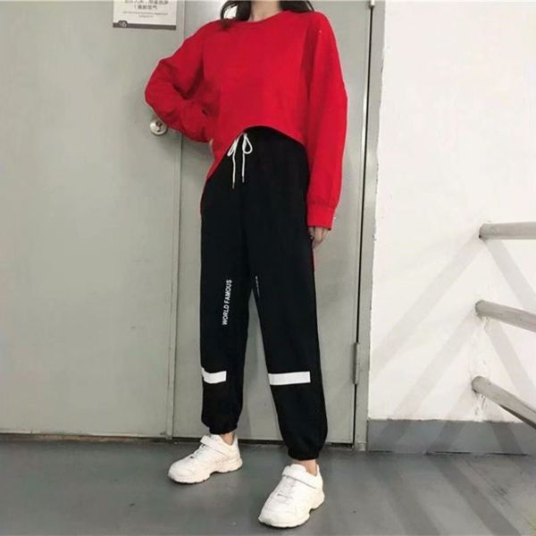 women pants 2020 women casual loose high waist harem trousers harajuku letter printed casual trousers sporty pants, Black;white
women pants 2020 women casual loose high waist harem trousers harajuku letter printed casual trousers sporty pants, Black;white
