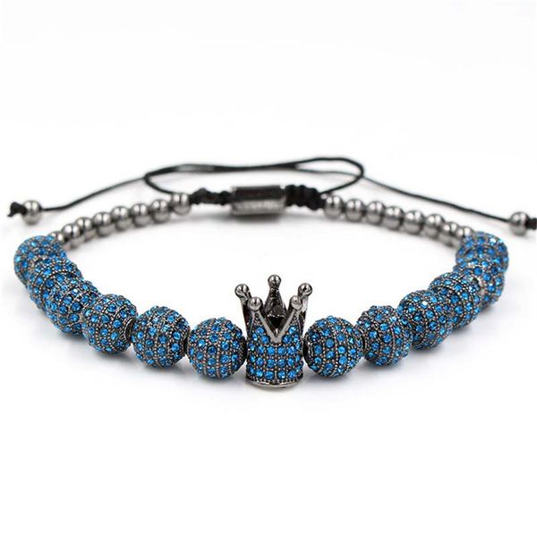 blue 8mm cz ball crown bracelet copper beads bracelet luxury designer jewelry fashion woven bracelet women bracelets gift, Black
blue 8mm cz ball crown bracelet copper beads bracelet luxury designer jewelry fashion woven bracelet women bracelets gift, Black