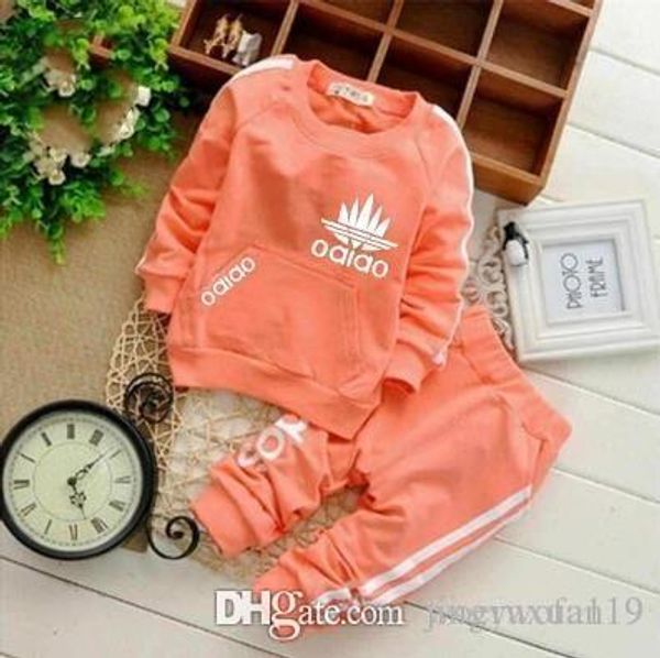 AD Kids Sets 6M-2T Kids Coats and Pants 2Pcs/sets 2 Stripes Children Sports Sets Baby Boys Girls Coat and Pants Sets 0831
