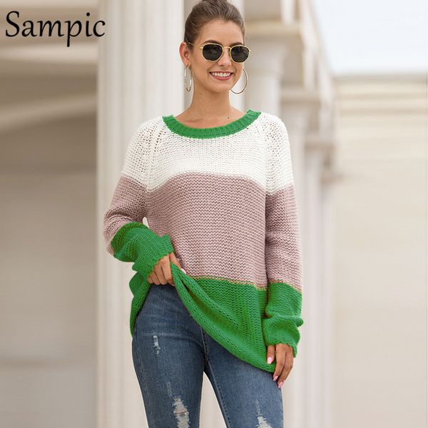 sampic winter autumn pullovers woman casual sweater o neck ladies knitted loose oversized sweater 2019, White;black
sampic winter autumn pullovers woman casual sweater o neck ladies knitted loose oversized sweater 2019, White;black