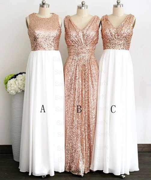 rose gold stylish chiffon long bridesmaid dresses sequin white chiffon v neck jewel zipper long bridesmaid party prom dress cheap, White;pink
rose gold stylish chiffon long bridesmaid dresses sequin white chiffon v neck jewel zipper long bridesmaid party prom dress cheap, White;pink
