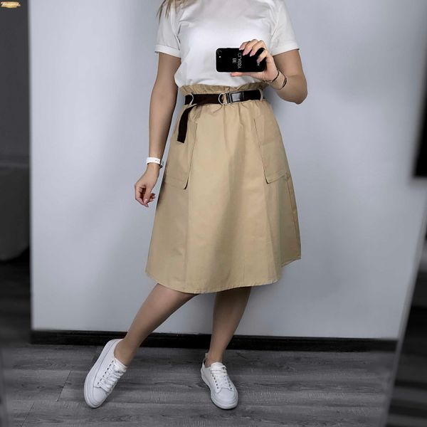 color midi pockets skirts pure casual ladies bottoms trendy female with sashes 2019 new for women, Black
color midi pockets skirts pure casual ladies bottoms trendy female with sashes 2019 new for women, Black