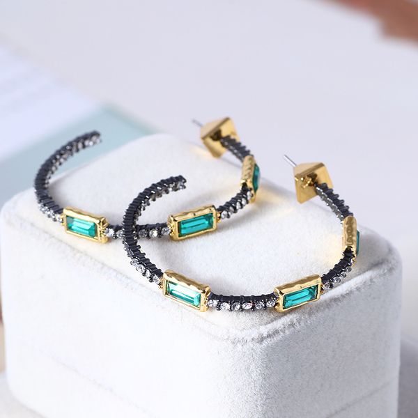 fashion- gold plated luxury c hoops earrings in 4.5cm with green stone for women wedding bridal holiday fashion earring accessories ps6790, Golden
fashion- gold plated luxury c hoops earrings in 4.5cm with green stone for women wedding bridal holiday fashion earring accessories ps6790, Golden