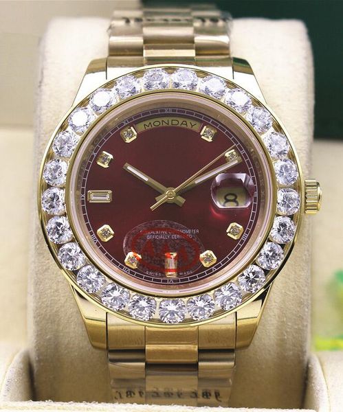 factory supplier new mens 18 kt yellow gold 41mm bigger diamond watch automatic movement men watches red dial, Slivery;brown
factory supplier new mens 18 kt yellow gold 41mm bigger diamond watch automatic movement men watches red dial, Slivery;brown