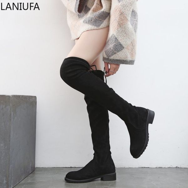 autumn winter women over-the-knee boots shoes women casual round toe flats casual lace-up thigh high snow boots botas &573, Black
autumn winter women over-the-knee boots shoes women casual round toe flats casual lace-up thigh high snow boots botas &573, Black