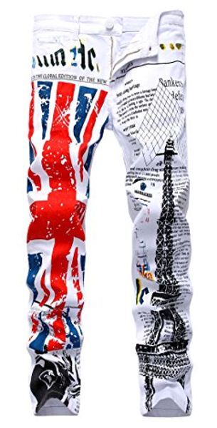 panegy men's flag printed jeans pants skinny slim fit straight denim stretch pants, Blue
panegy men's flag printed jeans pants skinny slim fit straight denim stretch pants, Blue