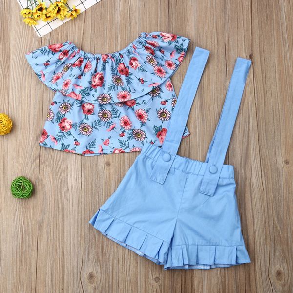 baby girls clothing set outfits floral shirt + strap shorts romper tracksuit off shoulder t-shirt suit summer cloth 2020 e22603, White
baby girls clothing set outfits floral shirt + strap shorts romper tracksuit off shoulder t-shirt suit summer cloth 2020 e22603, White