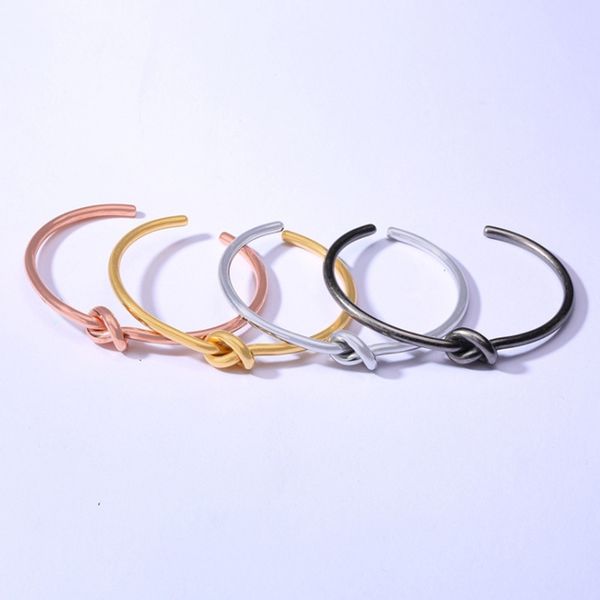 fashion accessory jewelry titanium steel knotted opened bracelet gold women's bracelet, Black
fashion accessory jewelry titanium steel knotted opened bracelet gold women's bracelet, Black