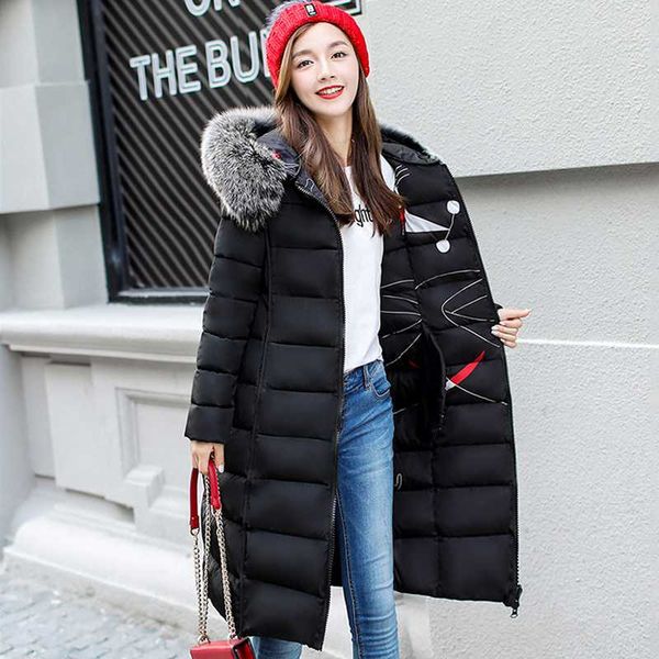 2020 winter slim long parka women plus size thick jackets both two sides can wear hooded fur collar korean style coats femme, Black
2020 winter slim long parka women plus size thick jackets both two sides can wear hooded fur collar korean style coats femme, Black