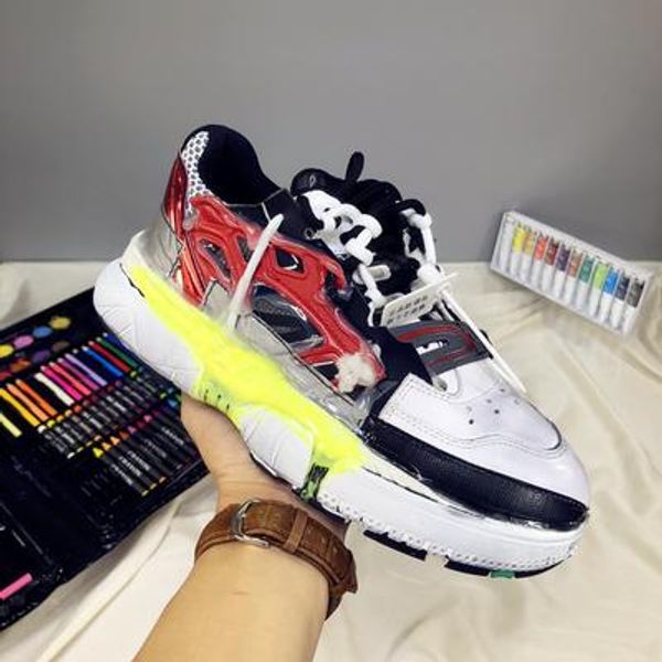 man genuine leather shoes maison new release margiela low-fusion sneakers colorblock fusion leahter fashion shoes, Black 
man genuine leather shoes maison new release margiela low-fusion sneakers colorblock fusion leahter fashion shoes, Black