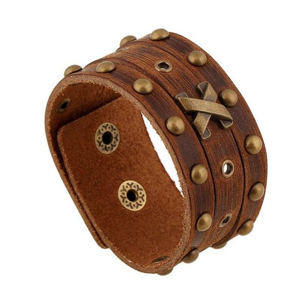 2019 new brown retro metal leather bracelets cowhide wide punk rock style letter "x' charm bracelet for women men jewelry, Black
2019 new brown retro metal leather bracelets cowhide wide punk rock style letter "x' charm bracelet for women men jewelry, Black