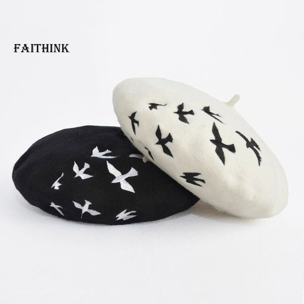 casual women swallow printed birdblack embroidery beret hat 100% wool animal cap boina feminina robin beret boutique artist hat, Blue;gray
casual women swallow printed birdblack embroidery beret hat 100% wool animal cap boina feminina robin beret boutique artist hat, Blue;gray