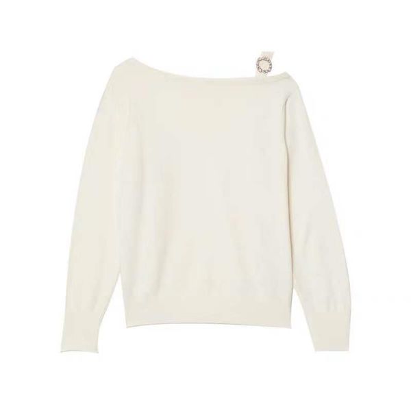 women sweater 2019 autumn / winter off shoulder women's clothing beaded headdress knit solid color sweaters, White;black
women sweater 2019 autumn / winter off shoulder women's clothing beaded headdress knit solid color sweaters, White;black