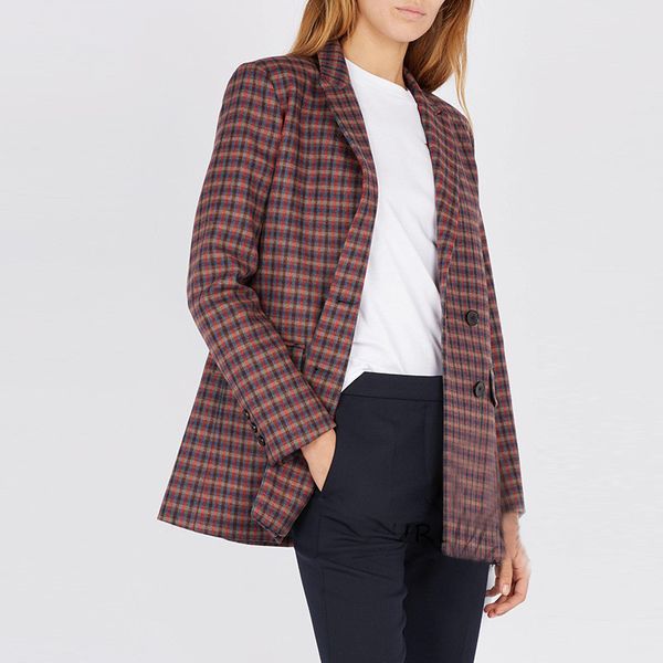 women coat 2019 autumn / winter new classic houndstooth plaid contrast lapel long sleeve women blazers jackets, White;black
women coat 2019 autumn / winter new classic houndstooth plaid contrast lapel long sleeve women blazers jackets, White;black