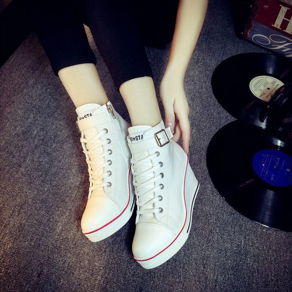 2019 wedges high zipper boots women casual shoes shoes woman high canvas women travel student zapatos de mujer 35-43, Black
2019 wedges high zipper boots women casual shoes shoes woman high canvas women travel student zapatos de mujer 35-43, Black