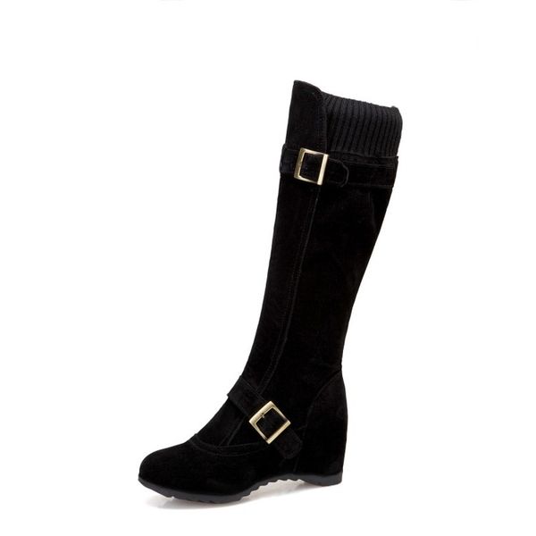 kalenmos knee high boots women increasing height flock winter boots ladies high heel zip buckle black long szie 33--43
kalenmos knee high boots women increasing height flock winter boots ladies high heel zip buckle black long szie 33--43
