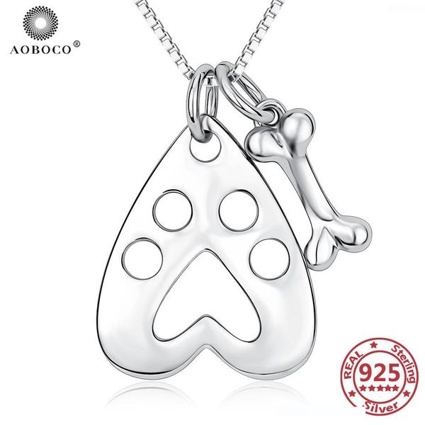 aoboco dog print and bones 925 sterling silver necklace 925 silver chains woman mom's gift hollow necklace charm jewelry
aoboco dog print and bones 925 sterling silver necklace 925 silver chains woman mom's gift hollow necklace charm jewelry