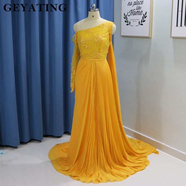 yellow gold chiffon one shoulder evening dress with cape lace beaded saudi arabic formal prom dresses 2019 elegant long gowns, White;black
yellow gold chiffon one shoulder evening dress with cape lace beaded saudi arabic formal prom dresses 2019 elegant long gowns, White;black