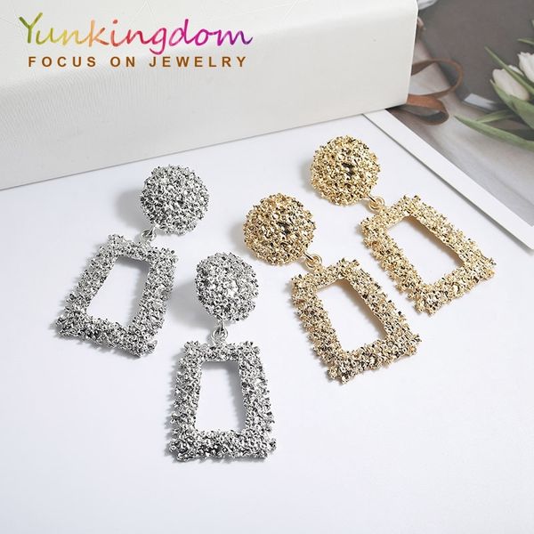yunkingdom 2019 new fashion jewelry geometric drop earrings for women silver/gold color statement long earring
yunkingdom 2019 new fashion jewelry geometric drop earrings for women silver/gold color statement long earring