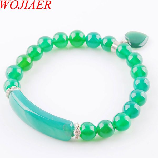wojiaer natural stone beads green agates strand bracelets & bangles heart shape silver-color fitting women jewelry love gifts dk3320, Black
wojiaer natural stone beads green agates strand bracelets & bangles heart shape silver-color fitting women jewelry love gifts dk3320, Black