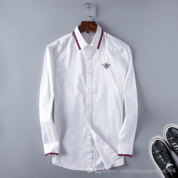 18 autumn winter mens designers oxford g dress shirt men's long sleeve casual crocodile social shirts fashion usa brand cl polo g shirts