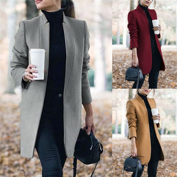 women wool blend female long autumn and winter artificial wool coat trench jacket ladies warm long overcoat outwear femme #4n20, Black
women wool blend female long autumn and winter artificial wool coat trench jacket ladies warm long overcoat outwear femme #4n20, Black