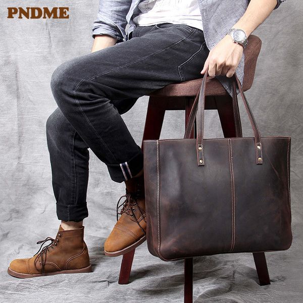 pndme vintage large capacity men's tote bag luxury genuine leather women's work shopping shoulder handbags
pndme vintage large capacity men's tote bag luxury genuine leather women's work shopping shoulder handbags