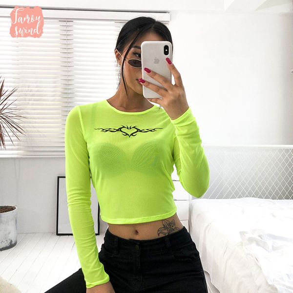 casual t shirt women transparent v neck mesh harajuku long sleeve female t shirt fluorescent green crop tees, White
casual t shirt women transparent v neck mesh harajuku long sleeve female t shirt fluorescent green crop tees, White