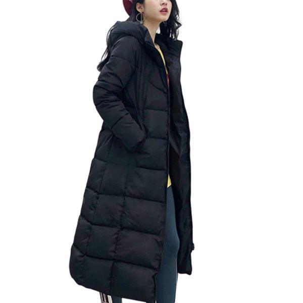 women winter solid color dual zippers hooded long cotton parka coat warm jacket women coats female long casual parka branded, Black
women winter solid color dual zippers hooded long cotton parka coat warm jacket women coats female long casual parka branded, Black