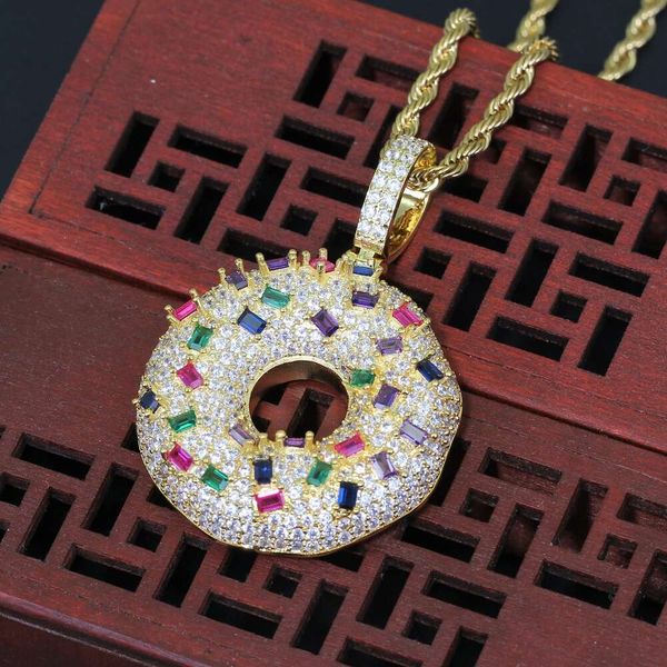 fashion colorful gem doughnut pendant necklaces for men women luxury designer cute diamonds dessert pendants 18k gold plated copper necklace, Silver
fashion colorful gem doughnut pendant necklaces for men women luxury designer cute diamonds dessert pendants 18k gold plated copper necklace, Silver
