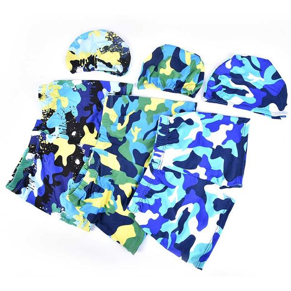 Boy Swimwear Children Swimming Trunk Swim Shorts Printed Toddler Boy Swimsuit With Waterproof Swim Hat Ear Protect