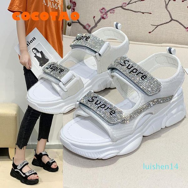 2019 rhinestonew muffin thick-soled sandals female summer korean students fashion beach roman soles women shoes flat l14, Black
2019 rhinestonew muffin thick-soled sandals female summer korean students fashion beach roman soles women shoes flat l14, Black