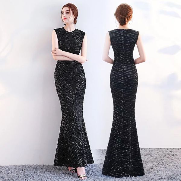 new fashion jewel neck mermaid evening dresses formal sequined long prom dresses party gowns floor length, Black;red
new fashion jewel neck mermaid evening dresses formal sequined long prom dresses party gowns floor length, Black;red