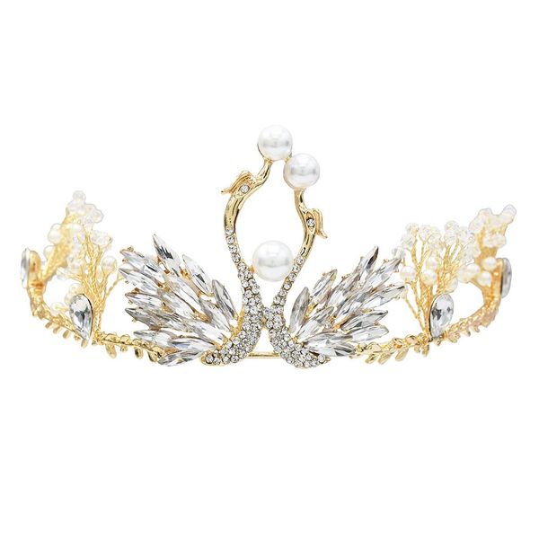 swan shape bridal headbands tiara crown with crystal and simulated pearl wedding headpiece jewelry hair accessoires for women, White;golden
swan shape bridal headbands tiara crown with crystal and simulated pearl wedding headpiece jewelry hair accessoires for women, White;golden