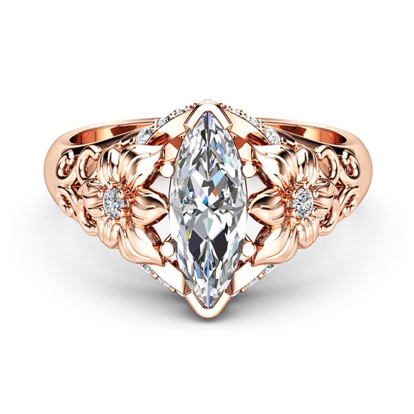 huitan classic solitaire ring with marquise shape cubic zirconia prong setting cocktail party rings for women girls size 6-10, Silver