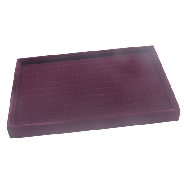 velvet rings box jewelry display organizer box tray, Golden;silver