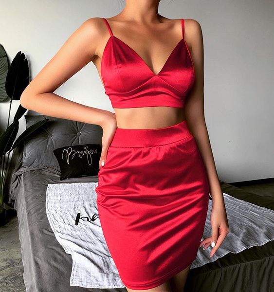 summer women two pieces satin and mini skirts high waist mini pencil dresses suit for ladies casual dresses set, White
summer women two pieces satin and mini skirts high waist mini pencil dresses suit for ladies casual dresses set, White