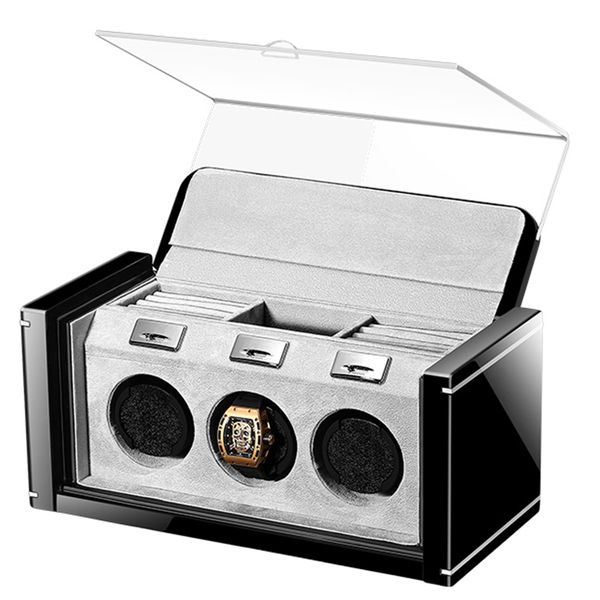 luxury watch winder box mechanical watch automatic winding storage box holder winder 3 slot unique silent motor shake, Black;blue
luxury watch winder box mechanical watch automatic winding storage box holder winder 3 slot unique silent motor shake, Black;blue
