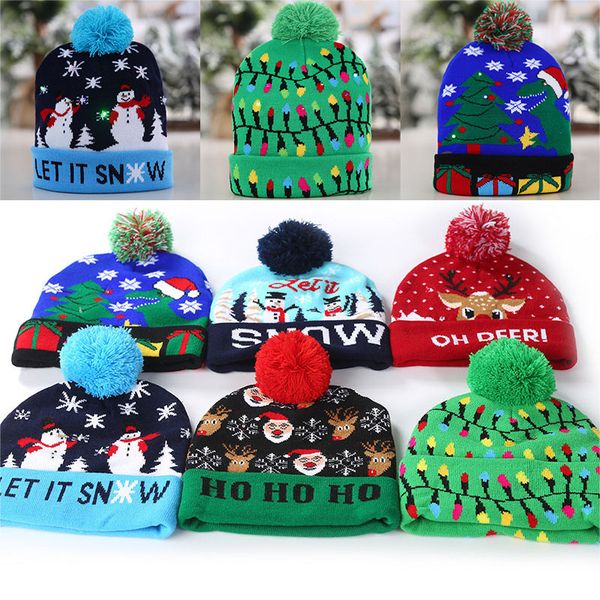 led snowman christmas tree knitted cap party hats women children warm hair ball light up hip-hop beanies hat 6 color dhl wx9-1773
led snowman christmas tree knitted cap party hats women children warm hair ball light up hip-hop beanies hat 6 color dhl wx9-1773