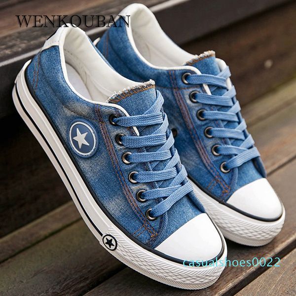 canvas shoes men women vulcanize shoes ale denim sneakers summer lace up trainers men casual shoes flats tenis masculino 2020 c22, Black
canvas shoes men women vulcanize shoes ale denim sneakers summer lace up trainers men casual shoes flats tenis masculino 2020 c22, Black
