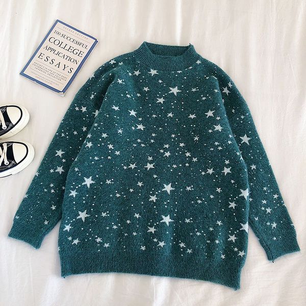 autumn knit sweater star print women long sleeve pullover o-neck women winter christmas sweater warm cashmere, White;black
autumn knit sweater star print women long sleeve pullover o-neck women winter christmas sweater warm cashmere, White;black